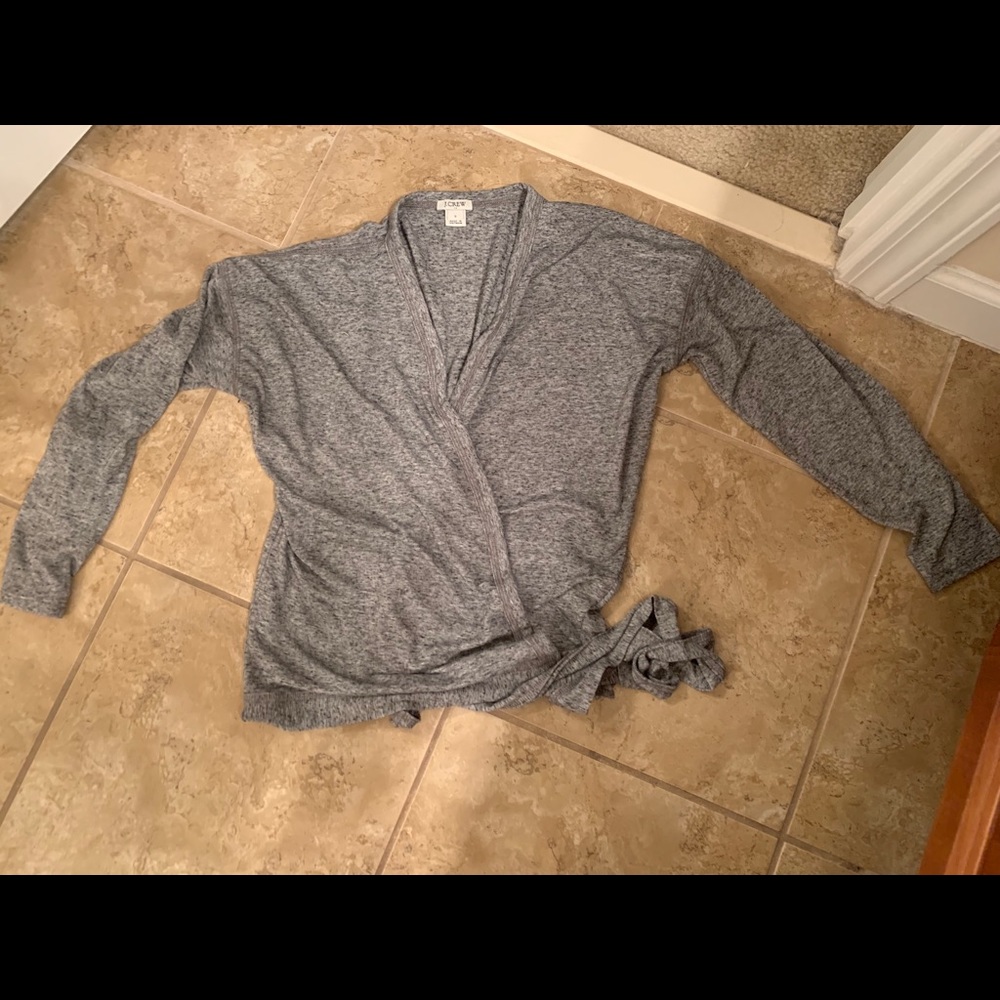 J crew wrap shirt marl gray